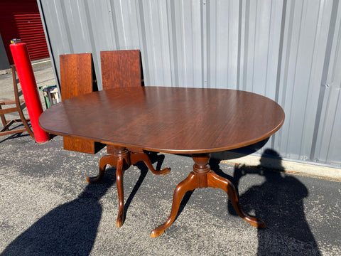 Eldridge Wheeler Double Pedestal Dining Table with Two Leaves