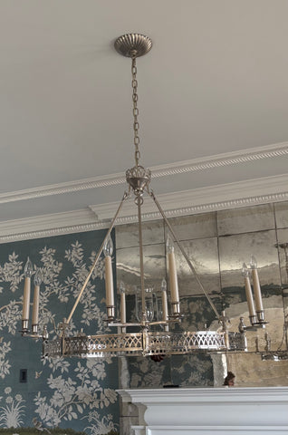 Charles Edwards Nickel Silver Chandelier