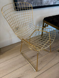 Pair of Bertoia Style Brass Side Chairs