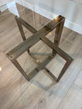 Round Glass Top Table with Brass Base