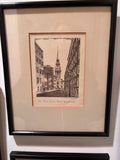 Group of 5 Vintage Boston Engravings