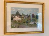 “An Old Fashioned Ice Cream Social” Framed Print by New Canaan artist