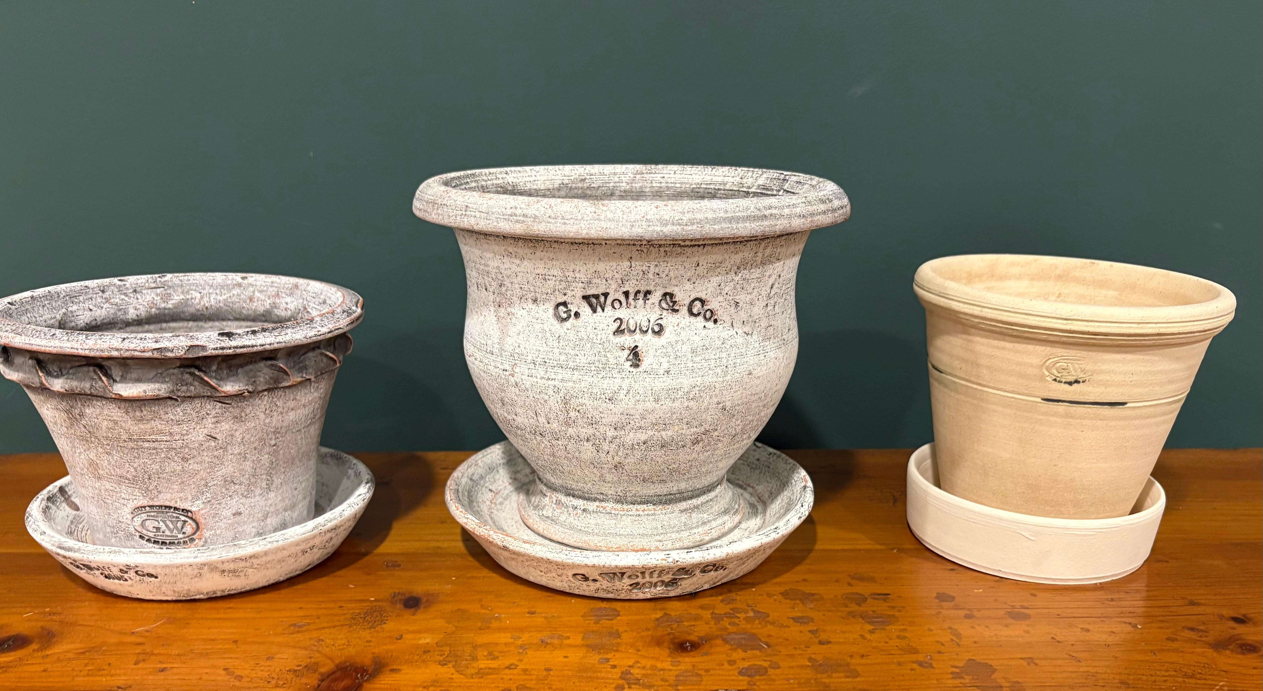 Trio of G. Wolff Garden Pots