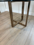 Round Glass Top Table with Brass Base