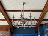 Pair of Nickel Silver Chandeliers