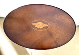 Oval Inlaid Side Table