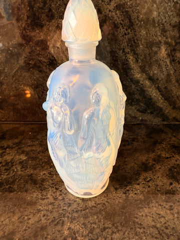 Signed Sabino Opaline Glass Perfume Bottle
