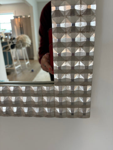 Large Contemporary Silver Leaf Mirror
