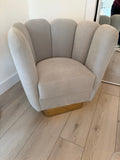 Pair of Grey Velvet Swivel Chairs