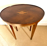 Oval Inlaid Side Table