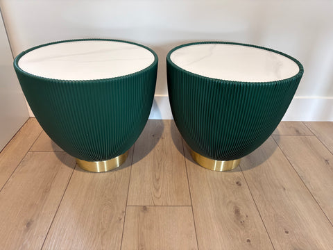 Pair of Contemporary Marble Top Side Tables