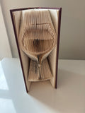 "Wine Glass" Origami Book Page Sculpture