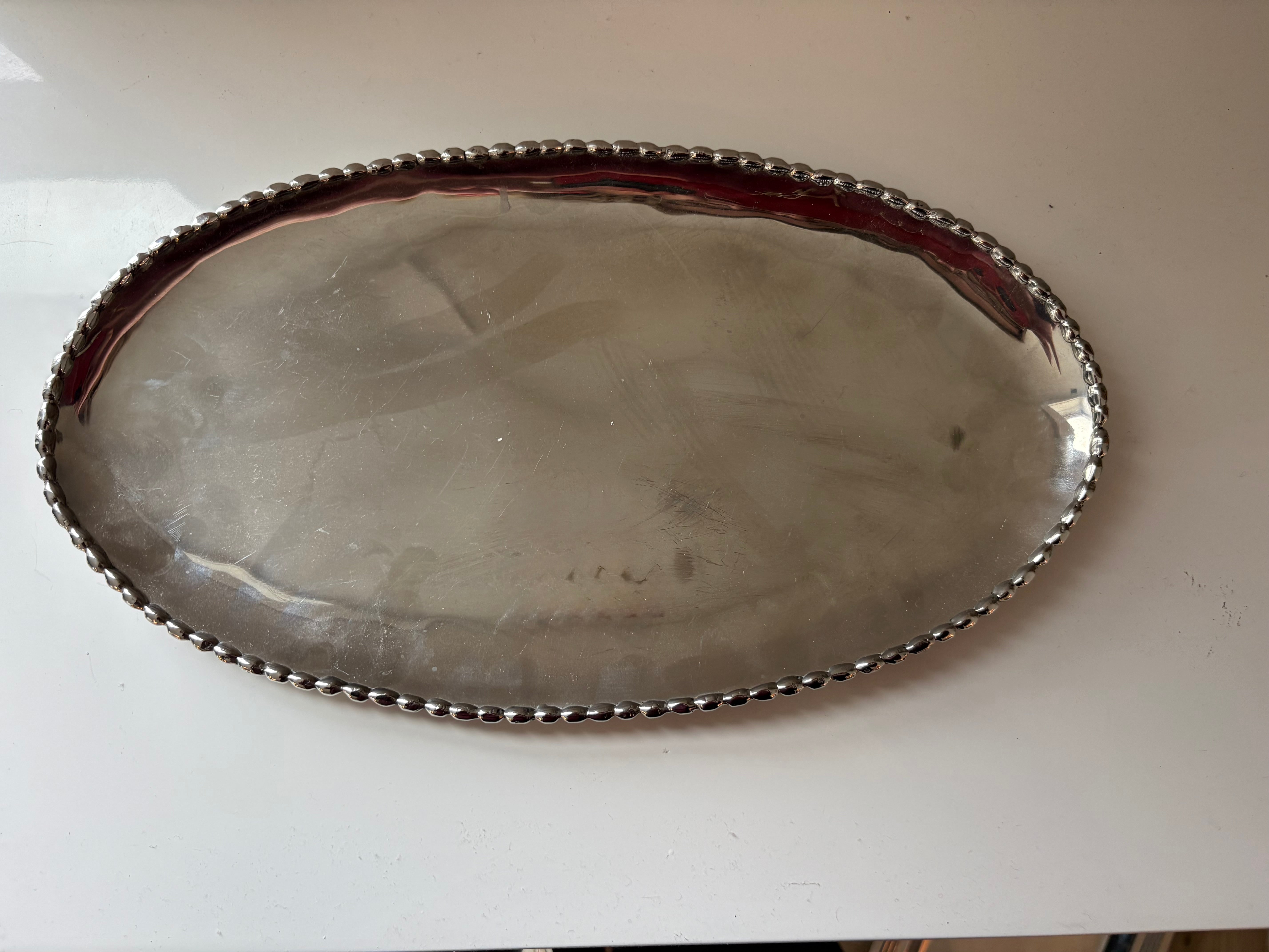 Beaded Silver Tray by Michael Aram