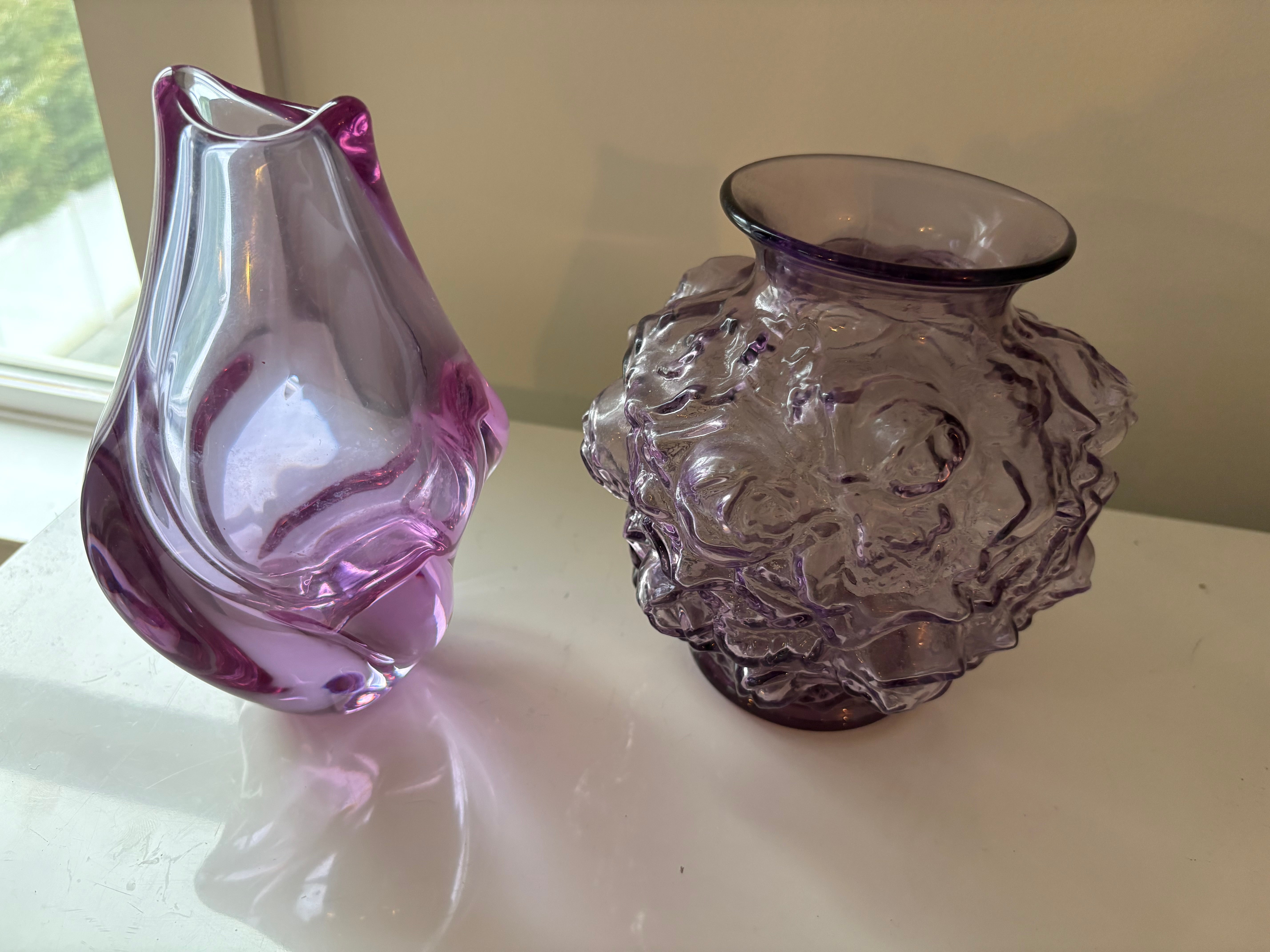 Purple Art Glass Vases