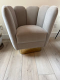 Pair of Grey Velvet Swivel Chairs
