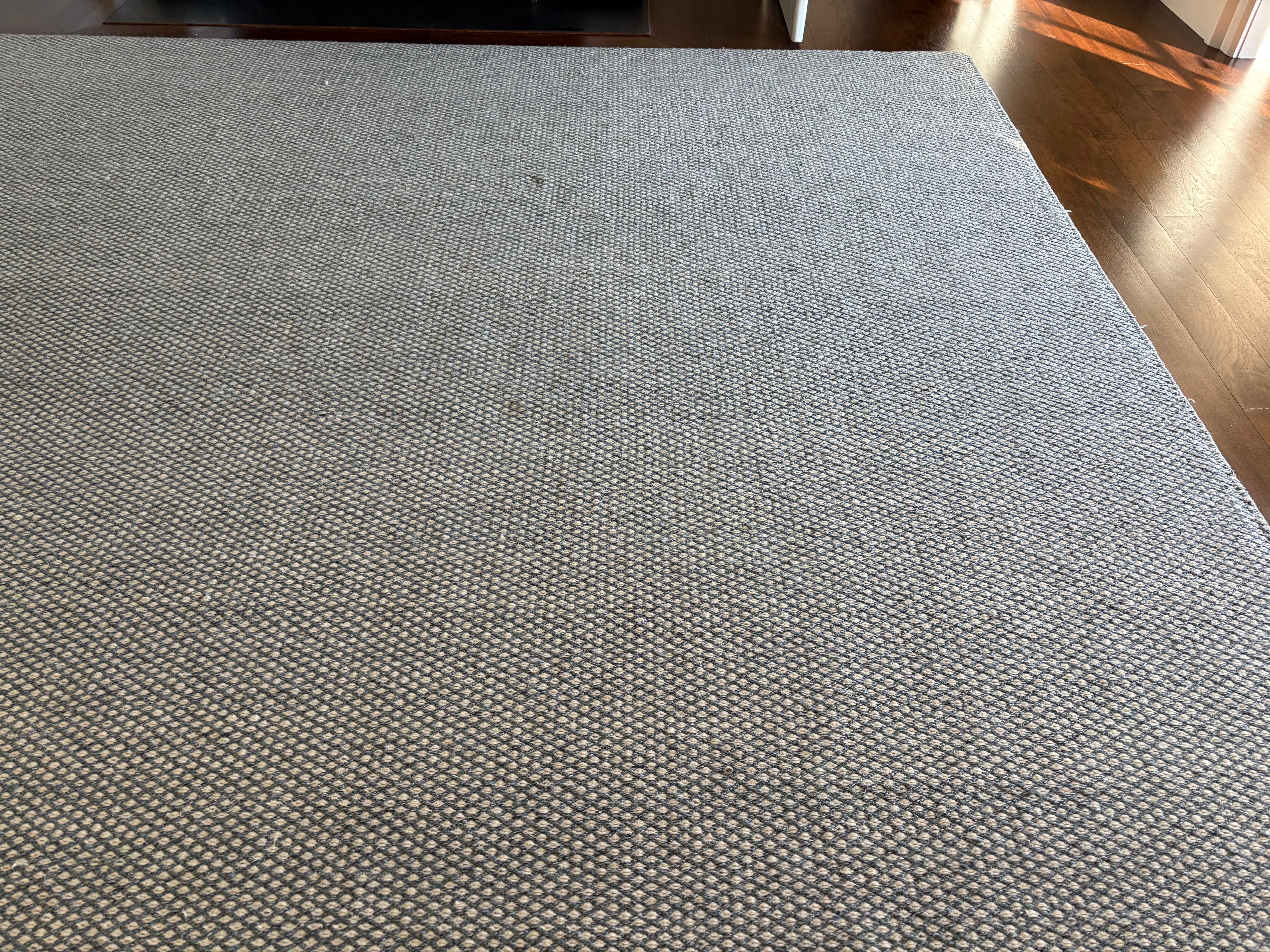 Blue and Cream Wool Carpet