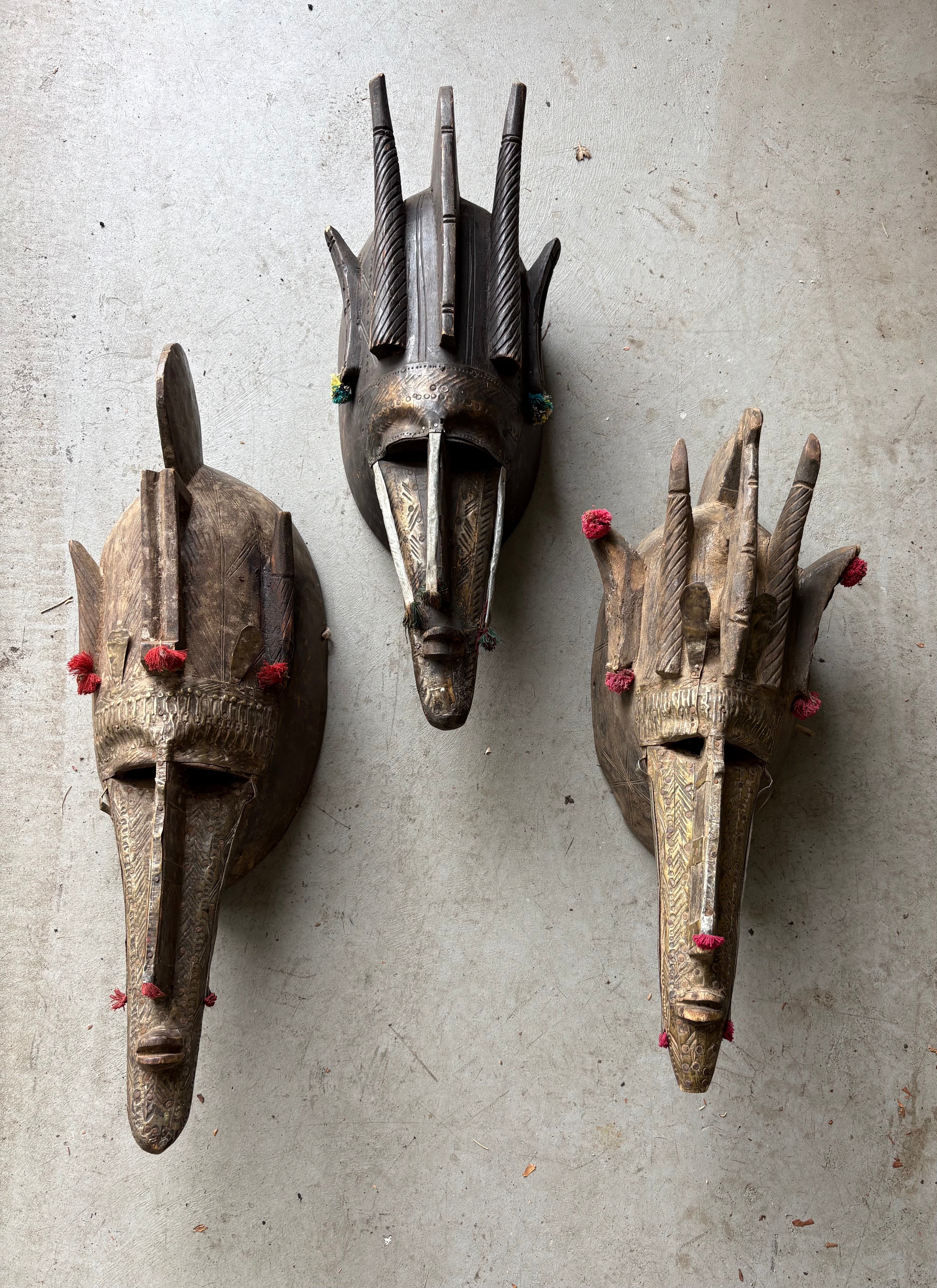 Group of 3 early 20th c African Masks