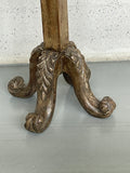 Wood Pedestal Side Table with Antique Base