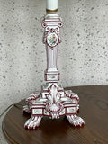 Pair Hand-Painted Floral European Porcelain Table Lamps