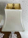Pair Hand-Painted Floral European Porcelain Table Lamps