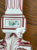 Pair Hand-Painted Floral European Porcelain Table Lamps