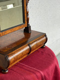 19th-Century Burl Walnut Dressing Table Mirror