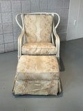 Vintage Rattan Bamboo Lounge Chair with a Matching Ottoman