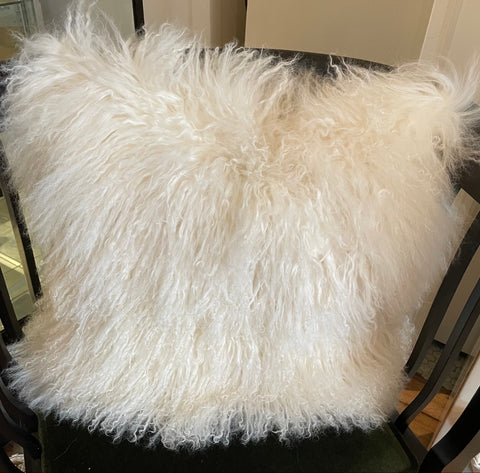 White Long Hair Sheepskin Maison De Vainces Pillow