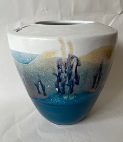 Hand Thrown Glazed Pottery Vase